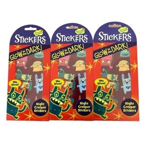 Peaceable Kingdom Glow In The Dark Night Creeper Stickers Lot Of 3 Packs